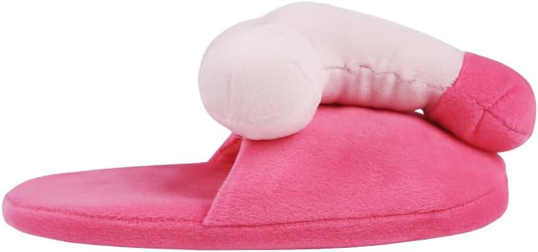 Ibluelover Unisex Funny Тапочки Сексуальные домашние туфли Новинка Плюшевые домашние тапочки Зимние пушистые тапочки для спальни Подарки с шутками, красный — фото 3