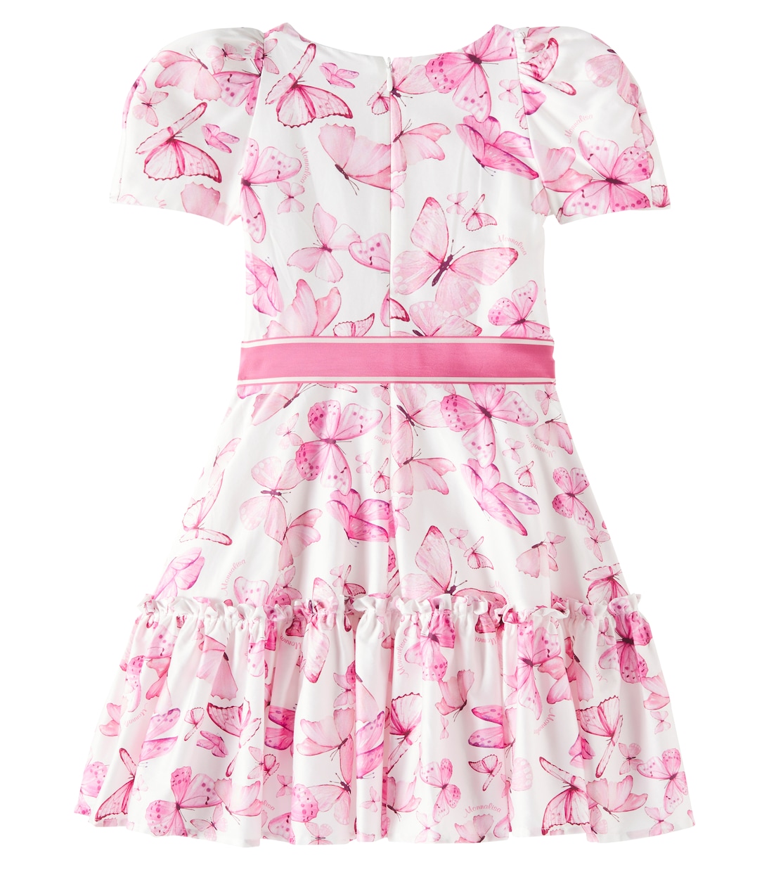 Платье из хлопкового атласа с принтом Monnalisa, Bloom Floral Print — фото 4