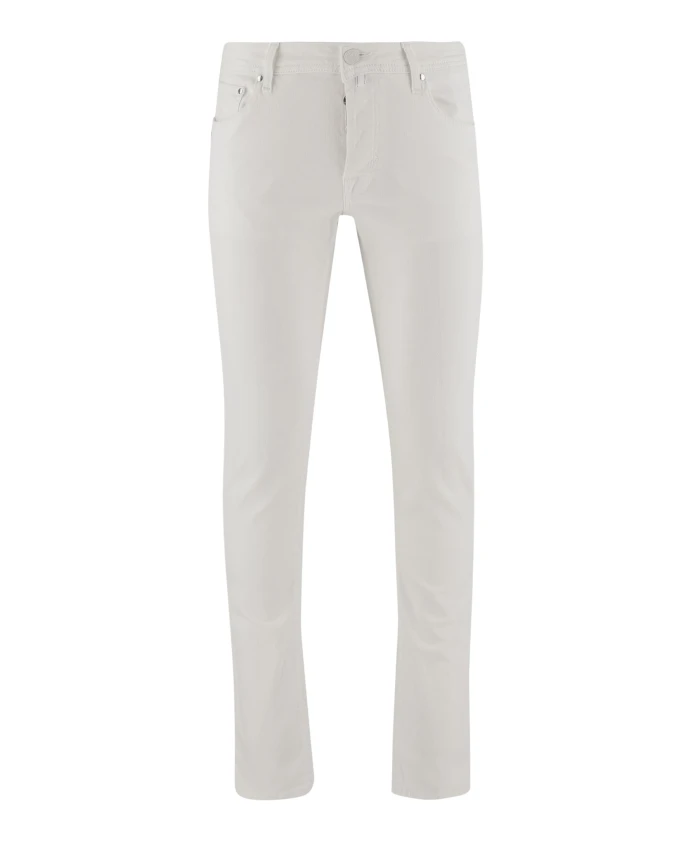 

Брюки прямого кроя из эластичной хлопковой смеси Jacob Cohã«N, белый