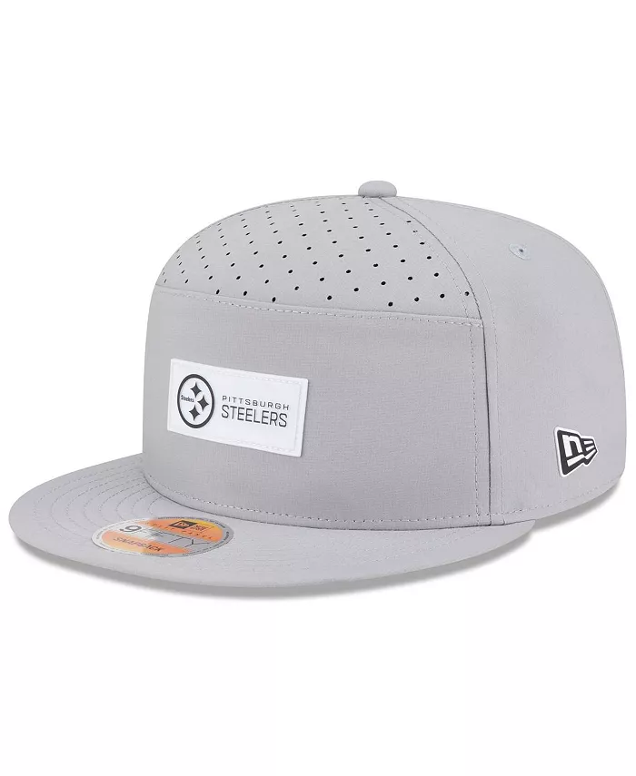 

Мужская серая кепка Pittsburgh Steelers 2025 Sideline Split Panel 9FIFTY Snapback New Era