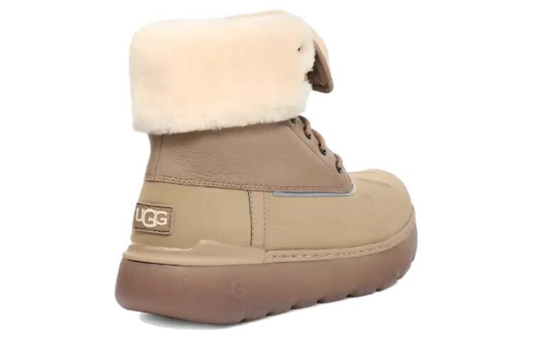 Зимние ботинки мужские Ugg с мехом и шнуровкой, песочный — фото 3