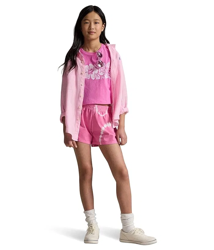 Футболка с принтом хлопковая Boxy Tee Polo Ralph Lauren Kids, Signal Yellow — фото 3
