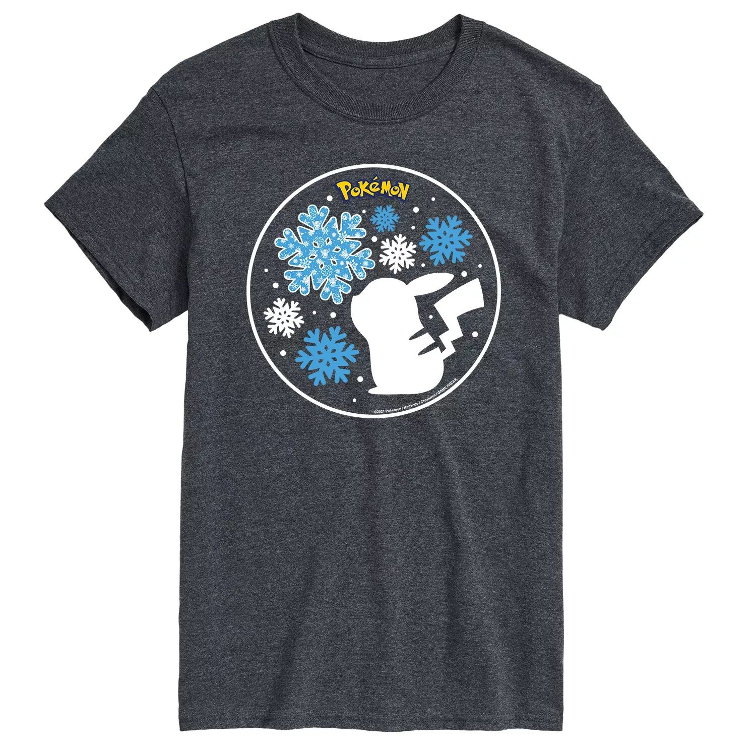 

Футболка Big & Tall Pokemon Snowflake Pikachu Licensed Character, серый