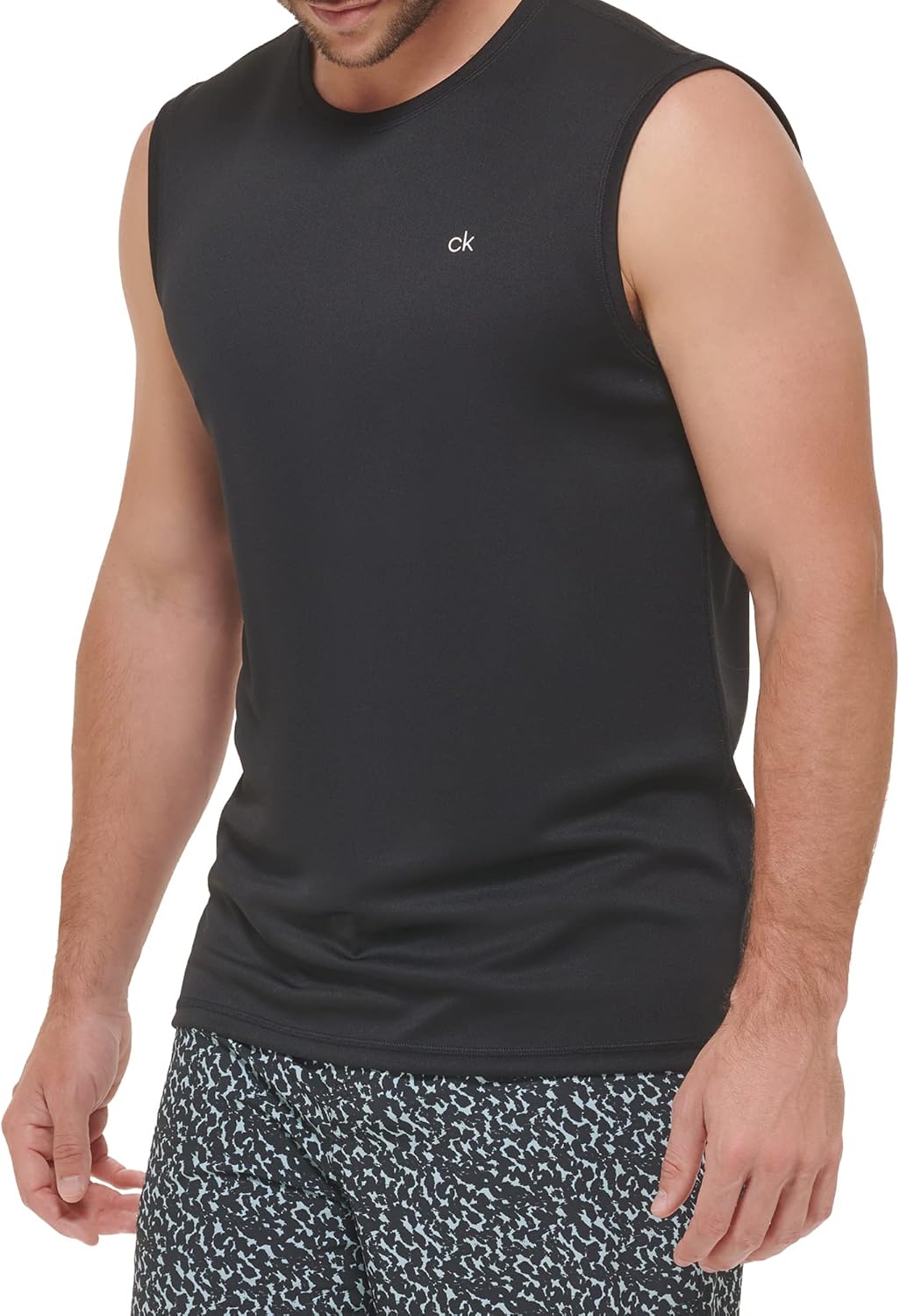 Мужская стандартная быстросохнущая рубашка без рукавов Calvin Klein UPF 40+, Black — фото 3