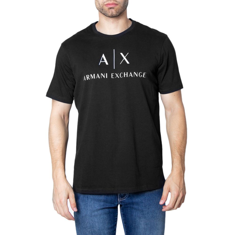 

Черная хлопковая футболка Armani Exchange
