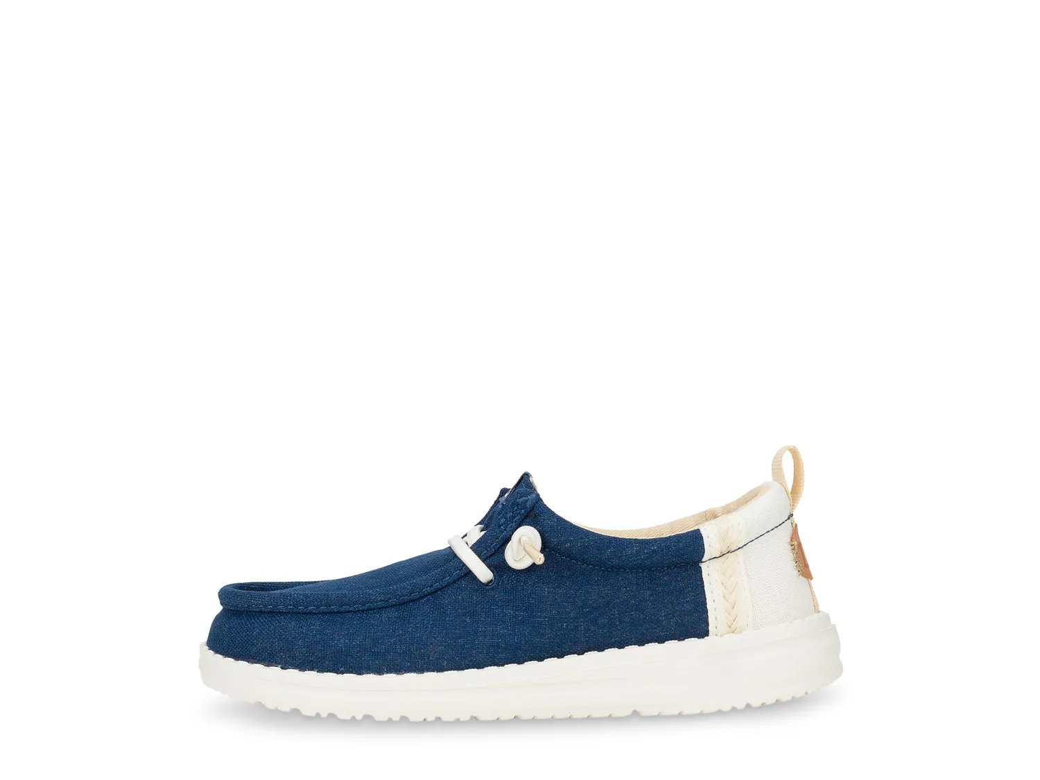 Кроссовки HEYDUDE Wally Summer Linen Slip-On - Kids', синий/белый — фото 3