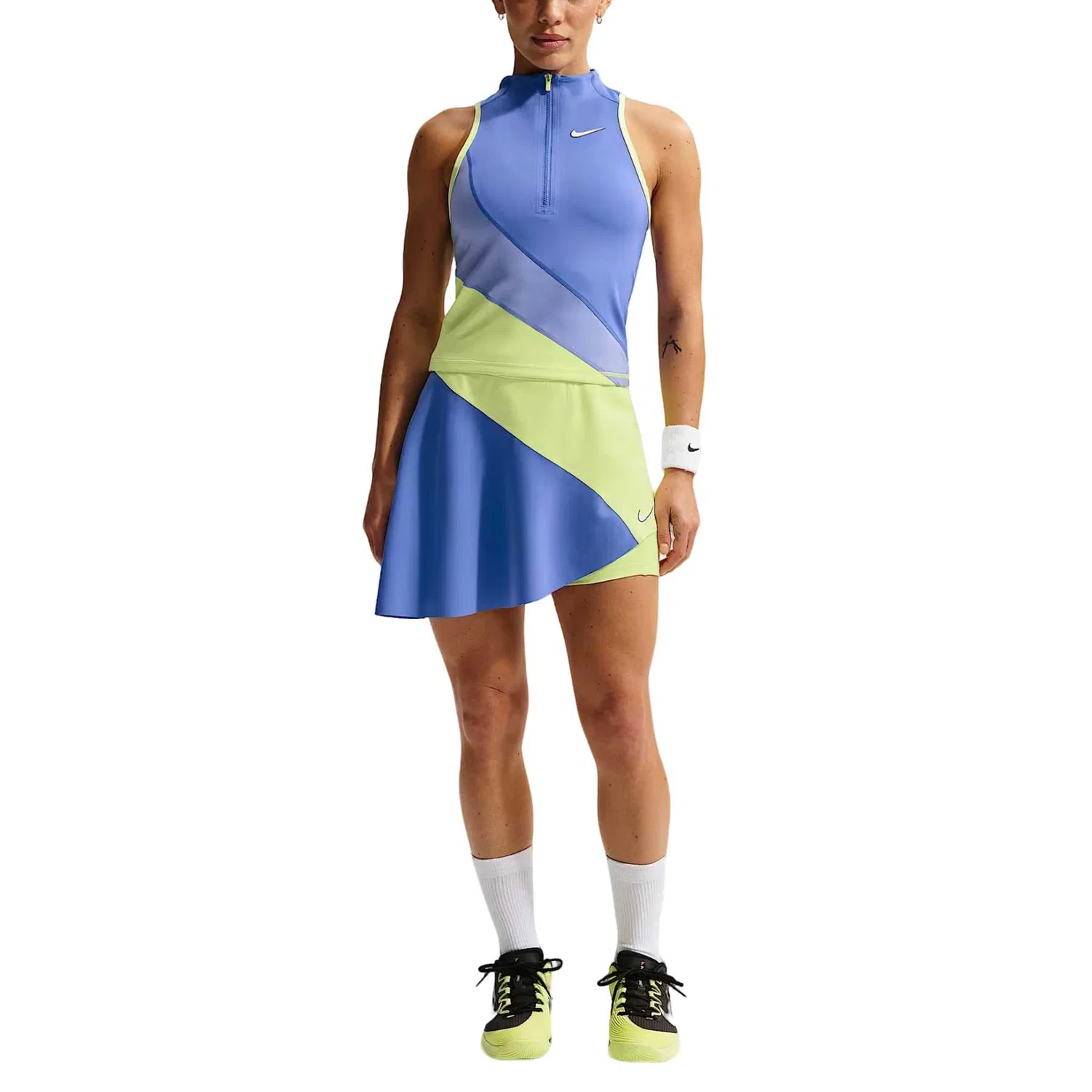 Теннисный топ Court Slam Women's Dri-FIT Nike, Sapphire Blue/Light Mustard/Light Lemon/White — фото 3