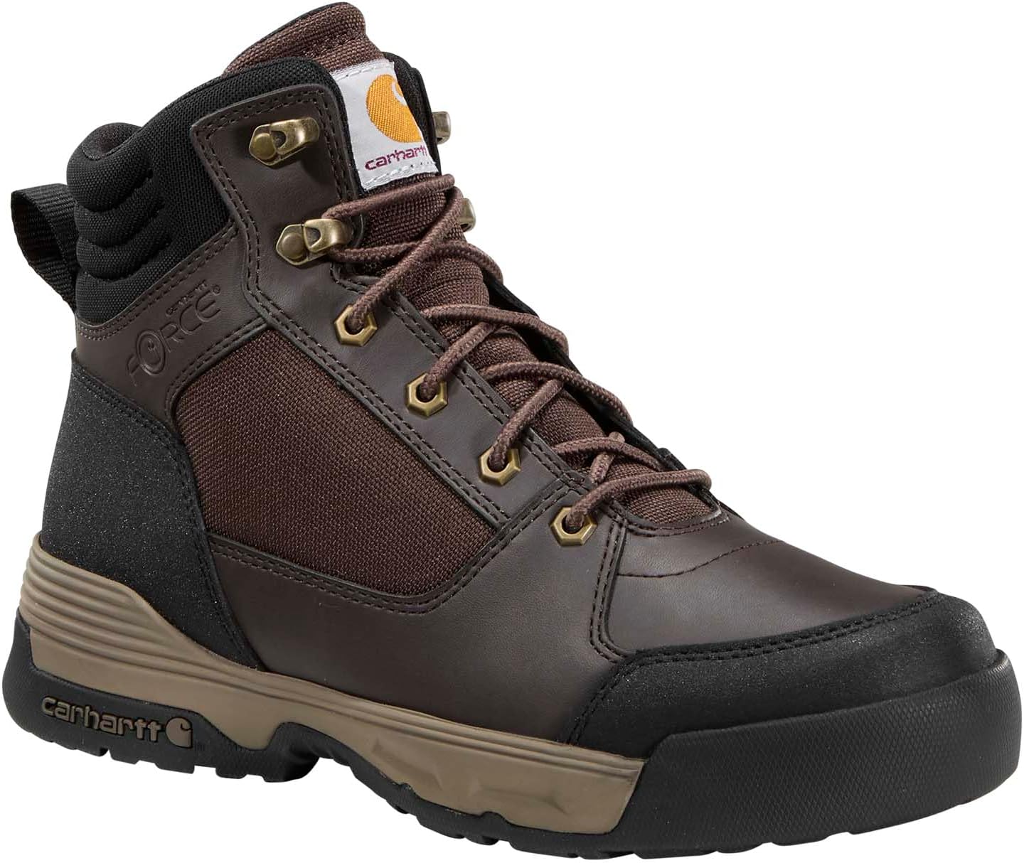 

Carhartt мужские рабочие ботинки Force Hd 6" из кожи и ткани Industrial, Dark Brown