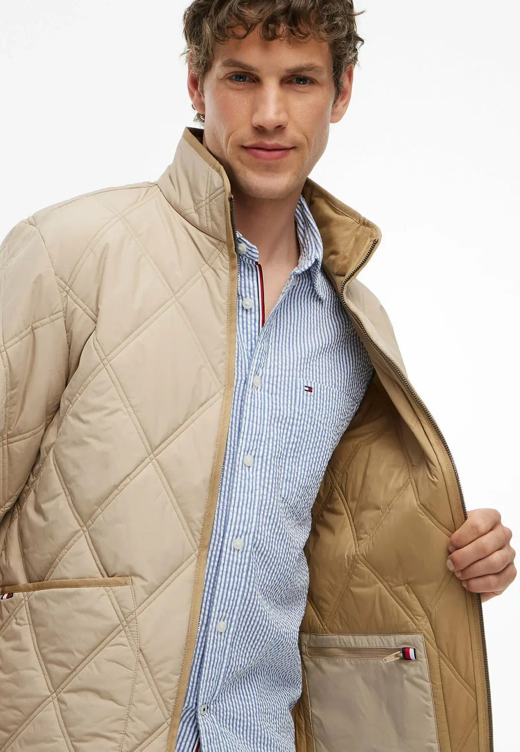 Стеганая куртка с ромбовидным рисунком - другие - легкая куртка Tommy Hilfiger, Batique Khaki — фото 4