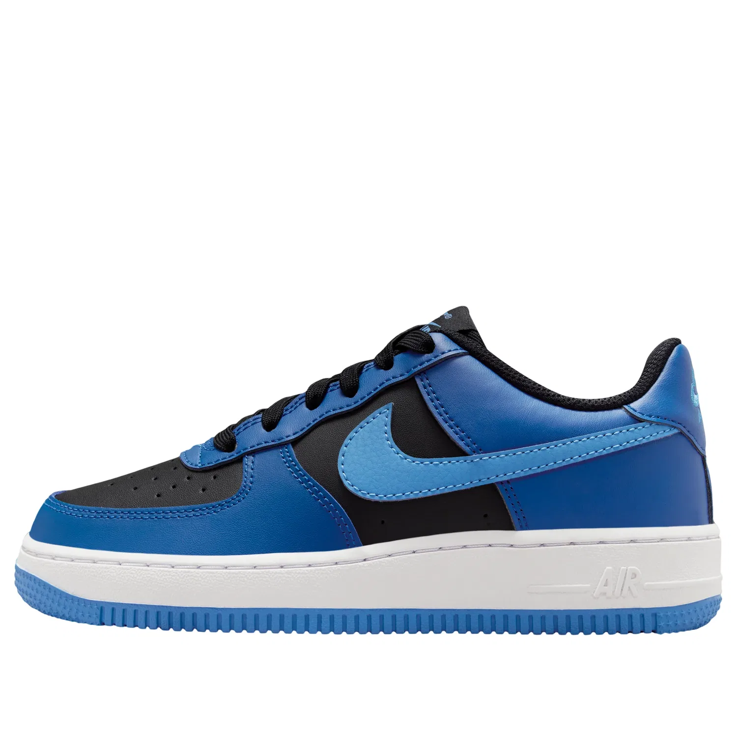 Детские кроссовки с синтетическим верхом Air Force 1 Low 'Black Court Blue' Nike, Black/Court Blue/White/Dutch Blue
