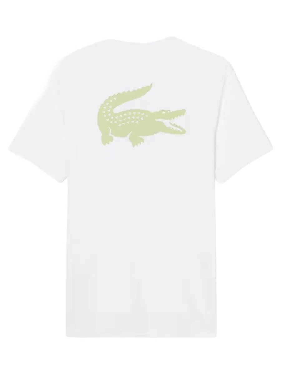Футболка LACOSTE 'Camiseta lacoste blanca back croco ultra dry tee' белого цвета — фото 4