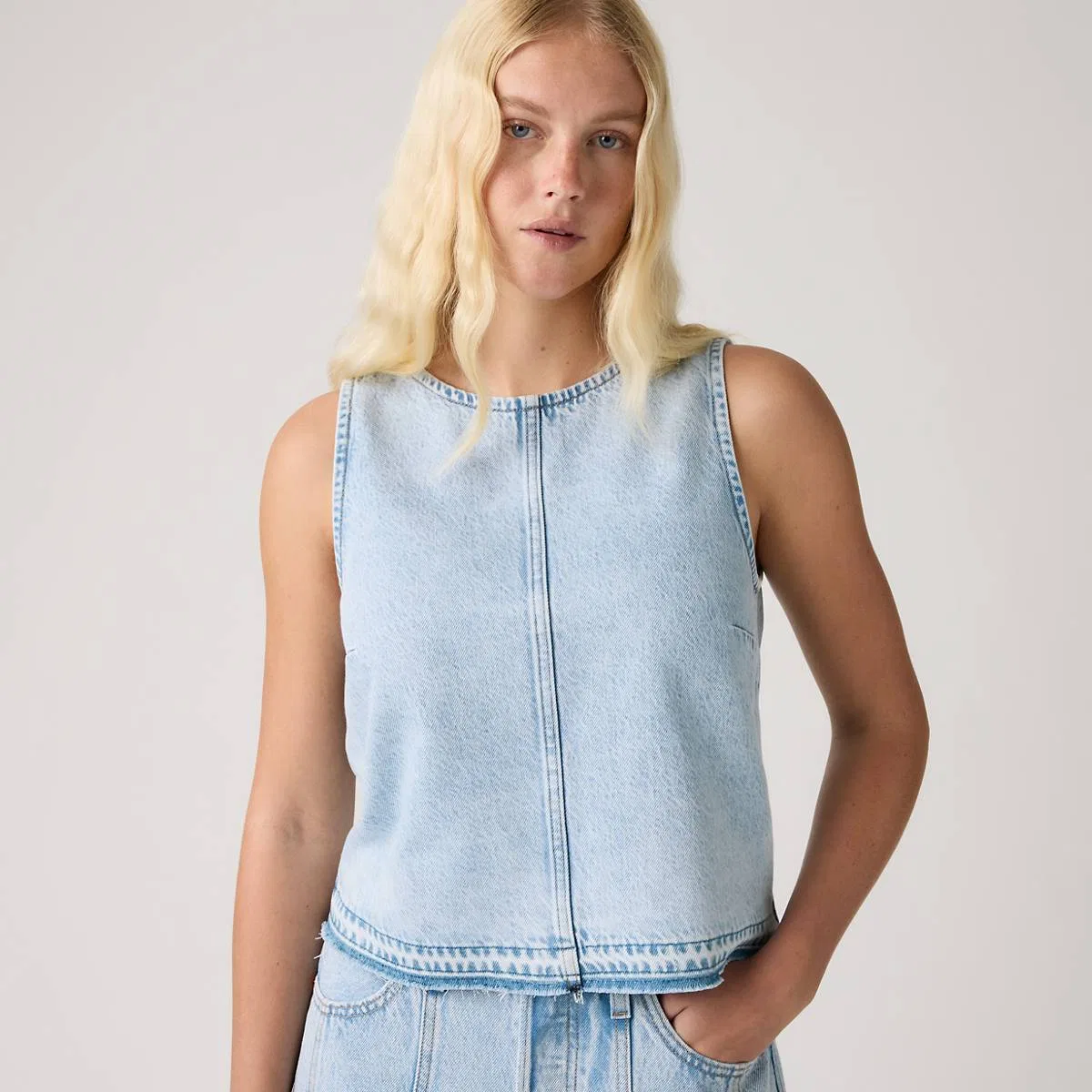 Джинсовая рубашка Levi's, Abraided Art Shell - Blue — фото 2
