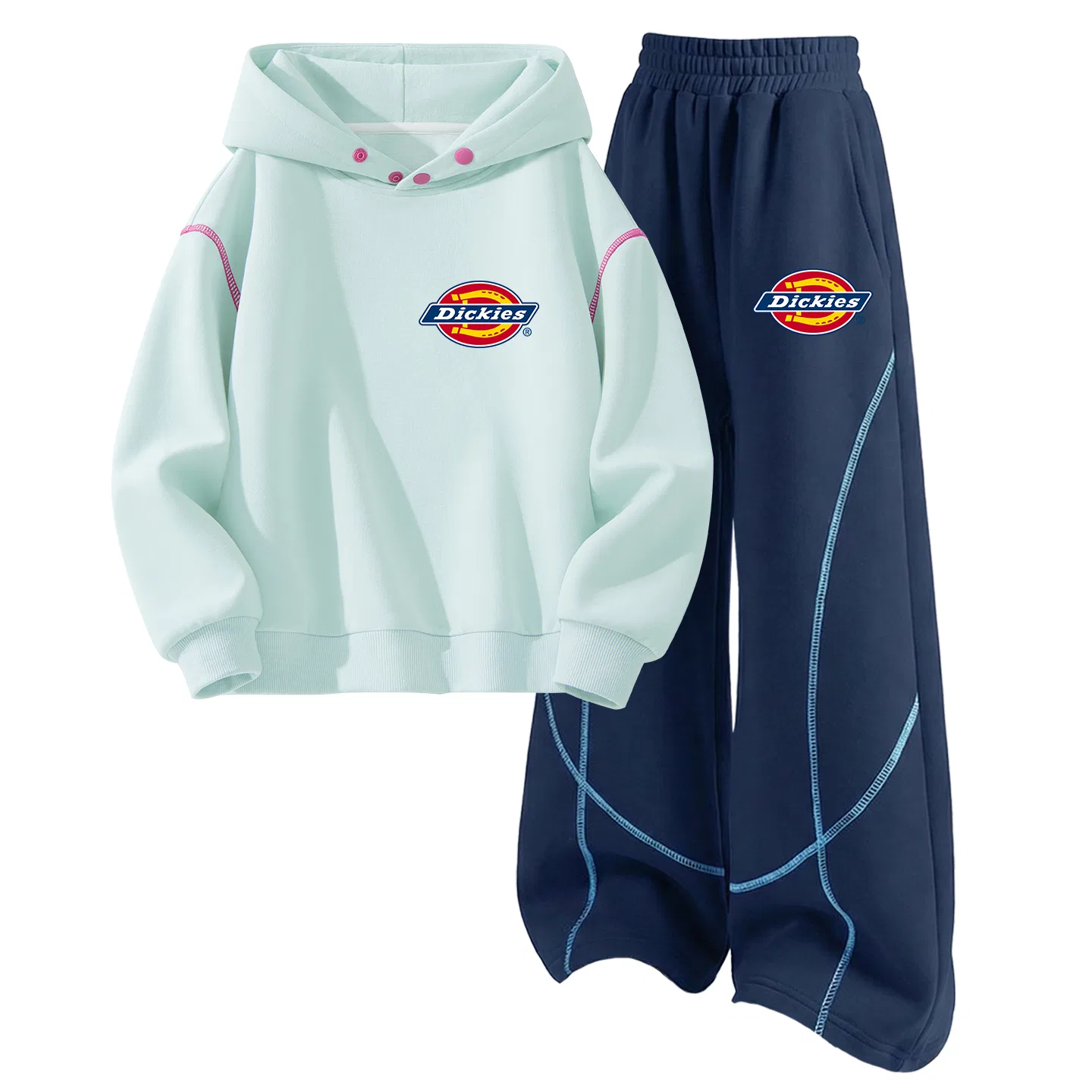 Детский комплект из двух худи с капюшоном Dickies, Clearwater Blue/Navy Blue