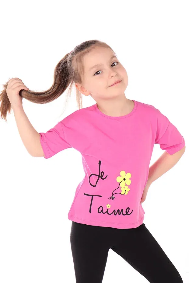 Детская футболка для девочек с принтом Le Taime Printed Toontoy, Fuchsia
