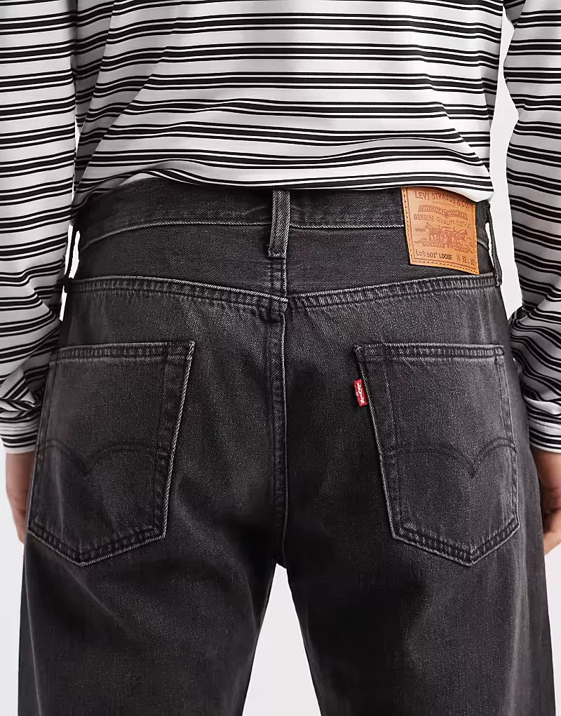 Джинсы Levi's 501 свободного прямого кроя, черный цвет — фото 4