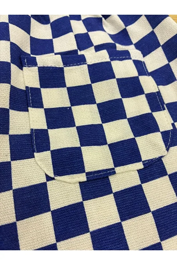 Детские брюки для девочек с широкой штаниной Nuem, Blue-White — фото 3