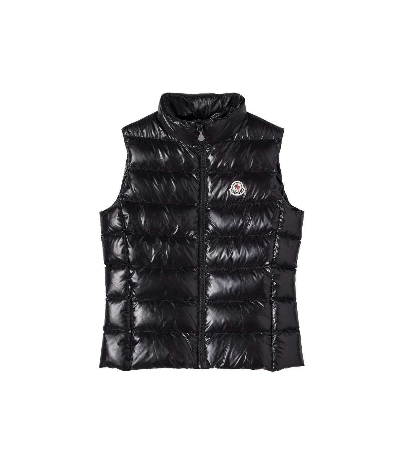 Пуховый жилет с логотипом Ghany Moncler Enfant, черный