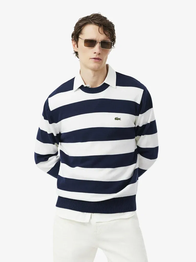 Свитер поло LACOSTE Bold Stripe, Navy