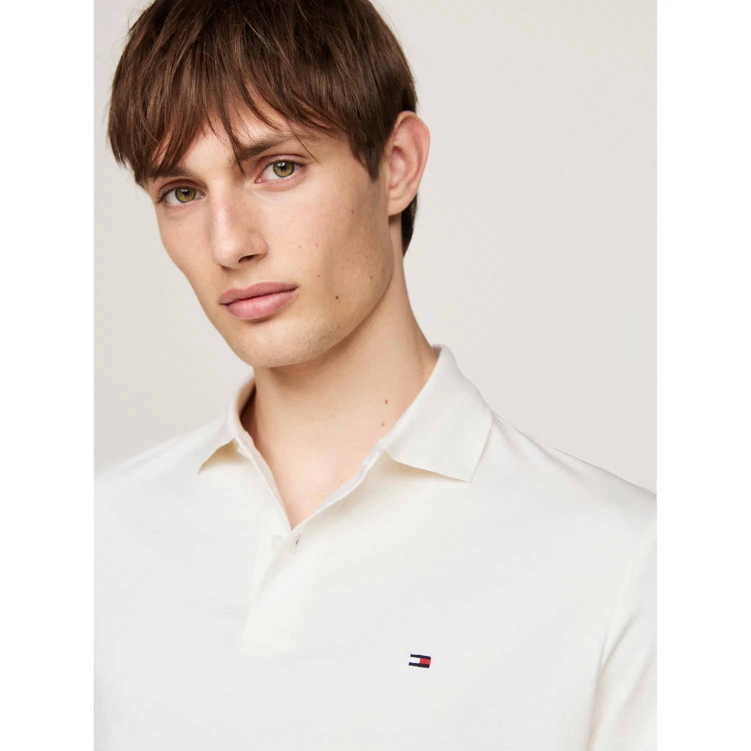 Мужское поло с длинным рукавом из джерси Tommy Hilfiger, Ivory Petal — фото 2