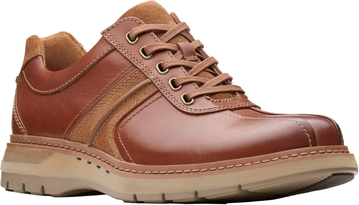 Мужские кожаные кроссовки Clarks Un Ramble Go, Dark Tan Leather — фото 2