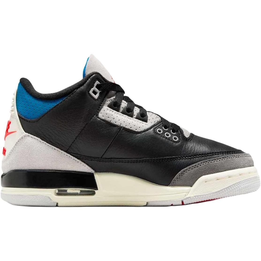 Jordan Air 3 нескользящие износостойкие мид-топ детские баскетбольные кроссовки black gray — фото 3
