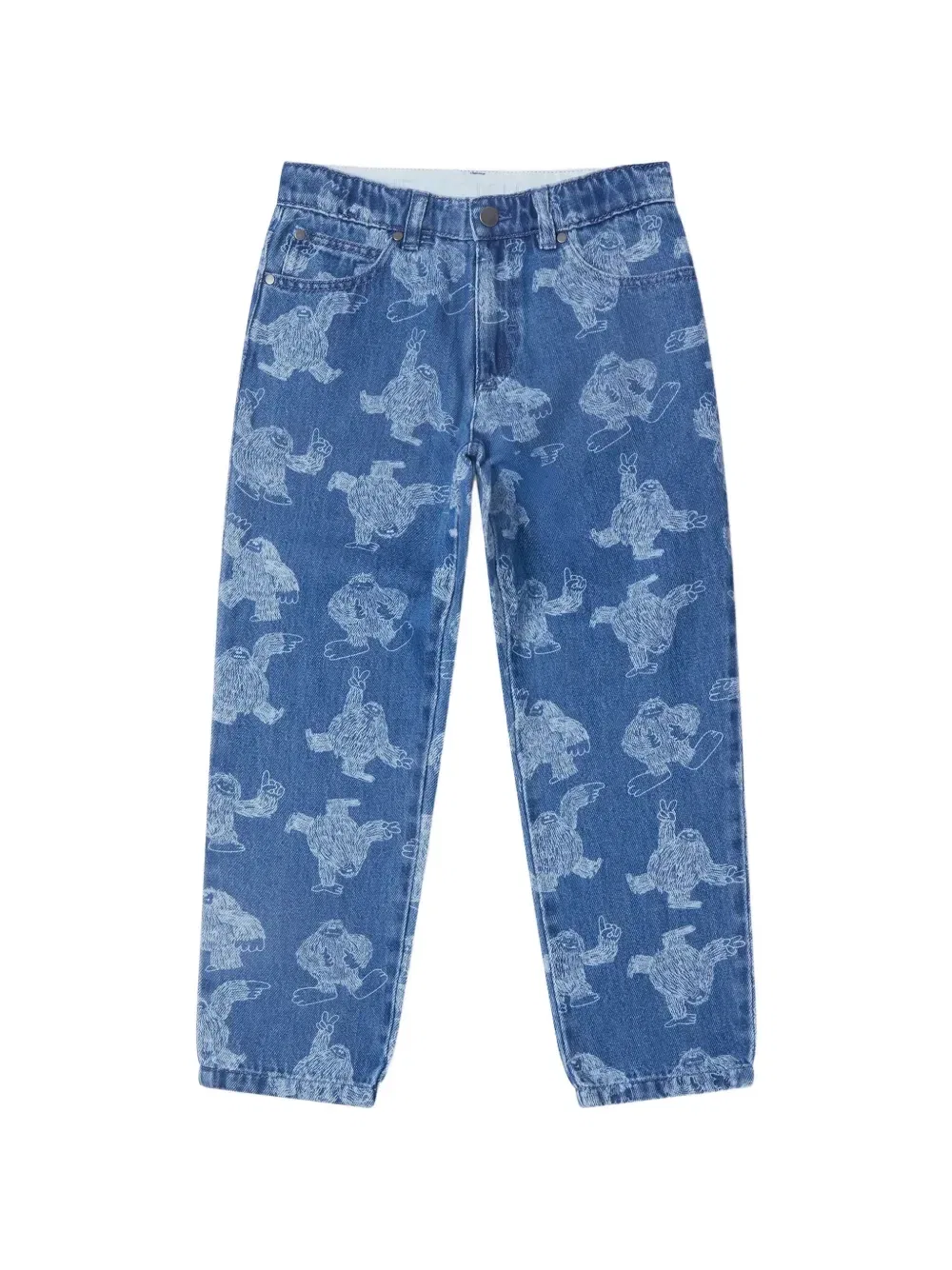 Джинсы с принтом монстров Stella McCartney Kids, синий