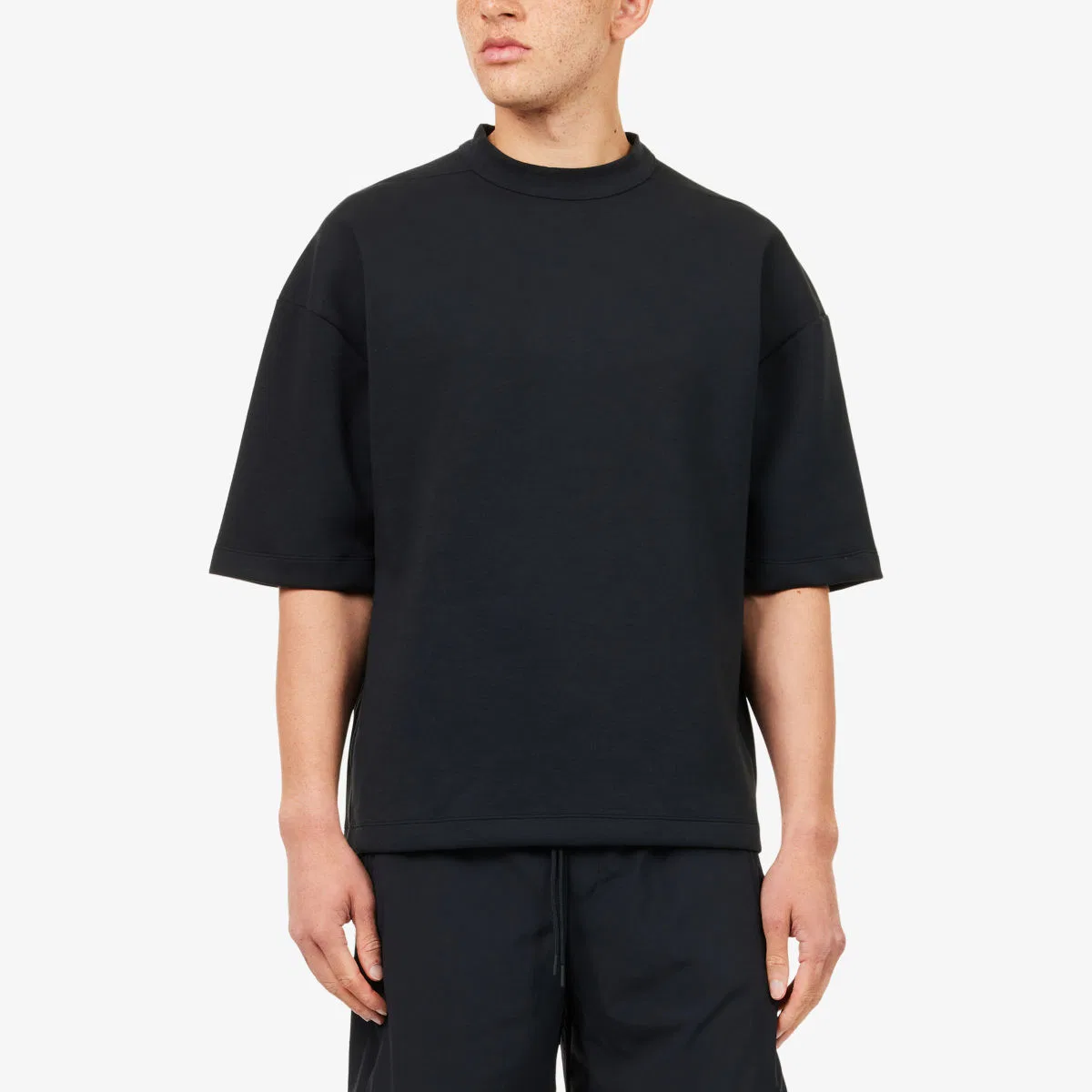 Трикотажная футболка с коротким рукавом из материала Dri-fit Nike, черный/темно-серый — фото 3