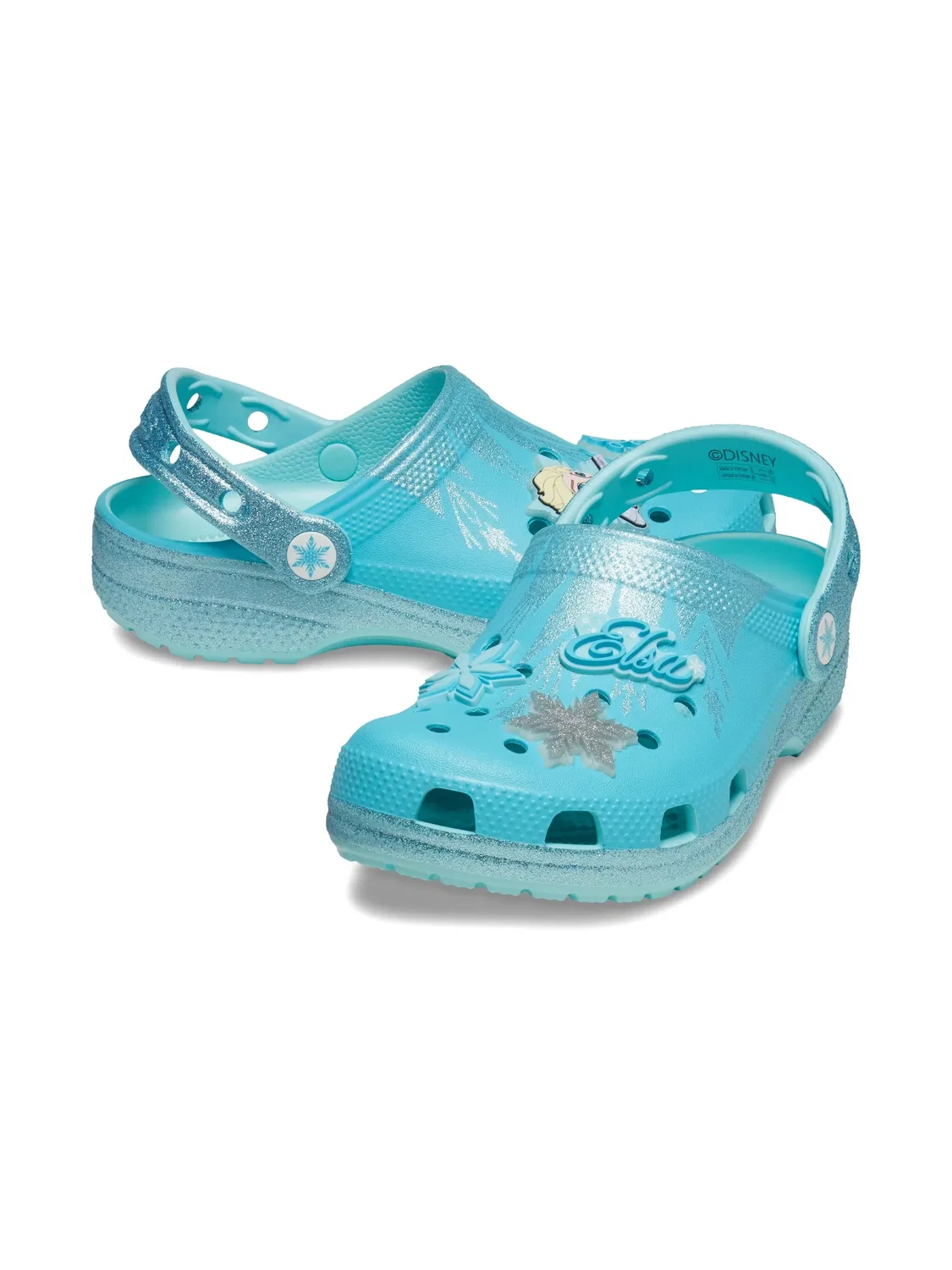 Клоги с Эльзой Crocs, синий — фото 2