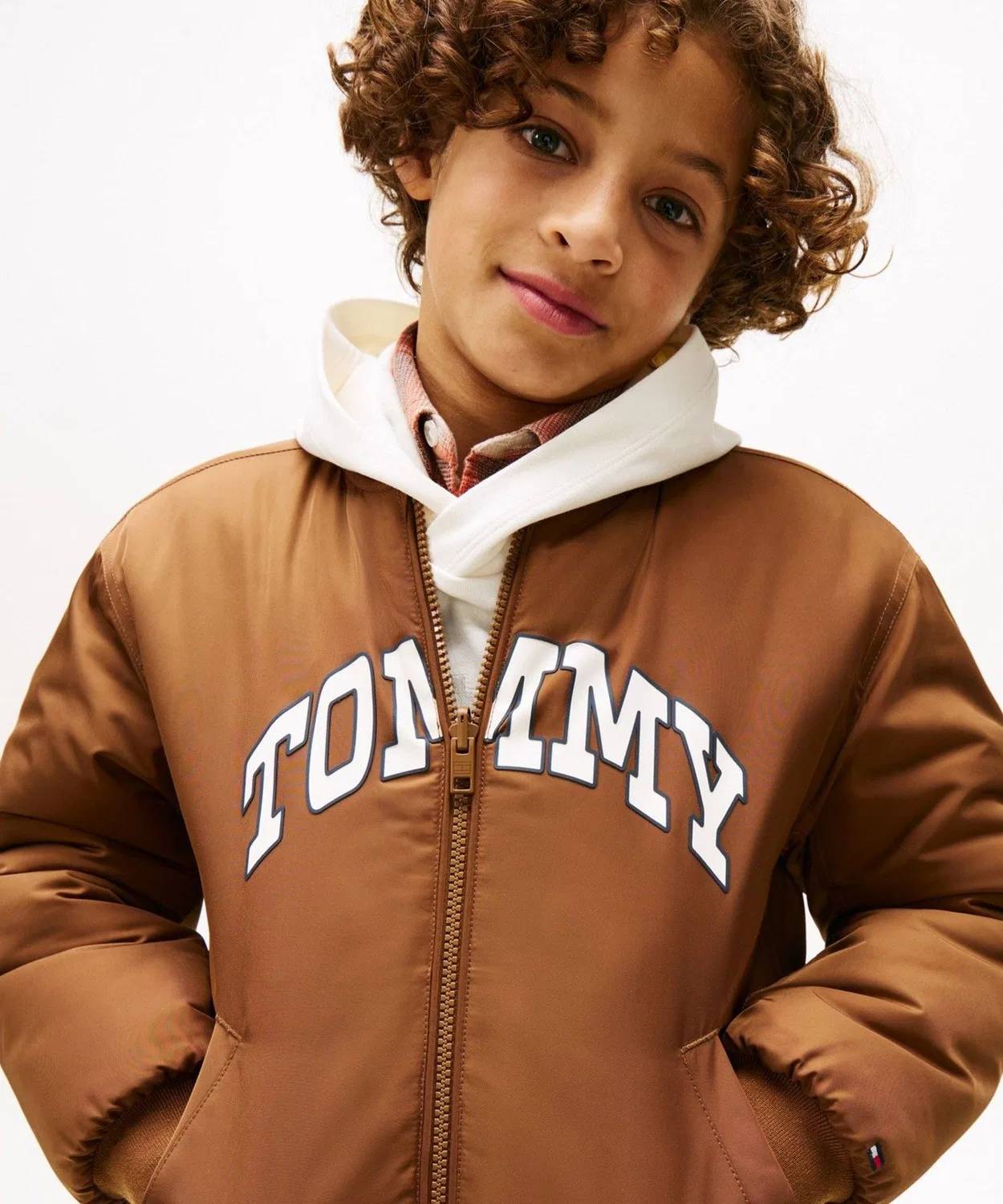 Детская куртка-бомбер для мальчиков двусторонняя TOMMY HILFIGER, Brown — фото 2
