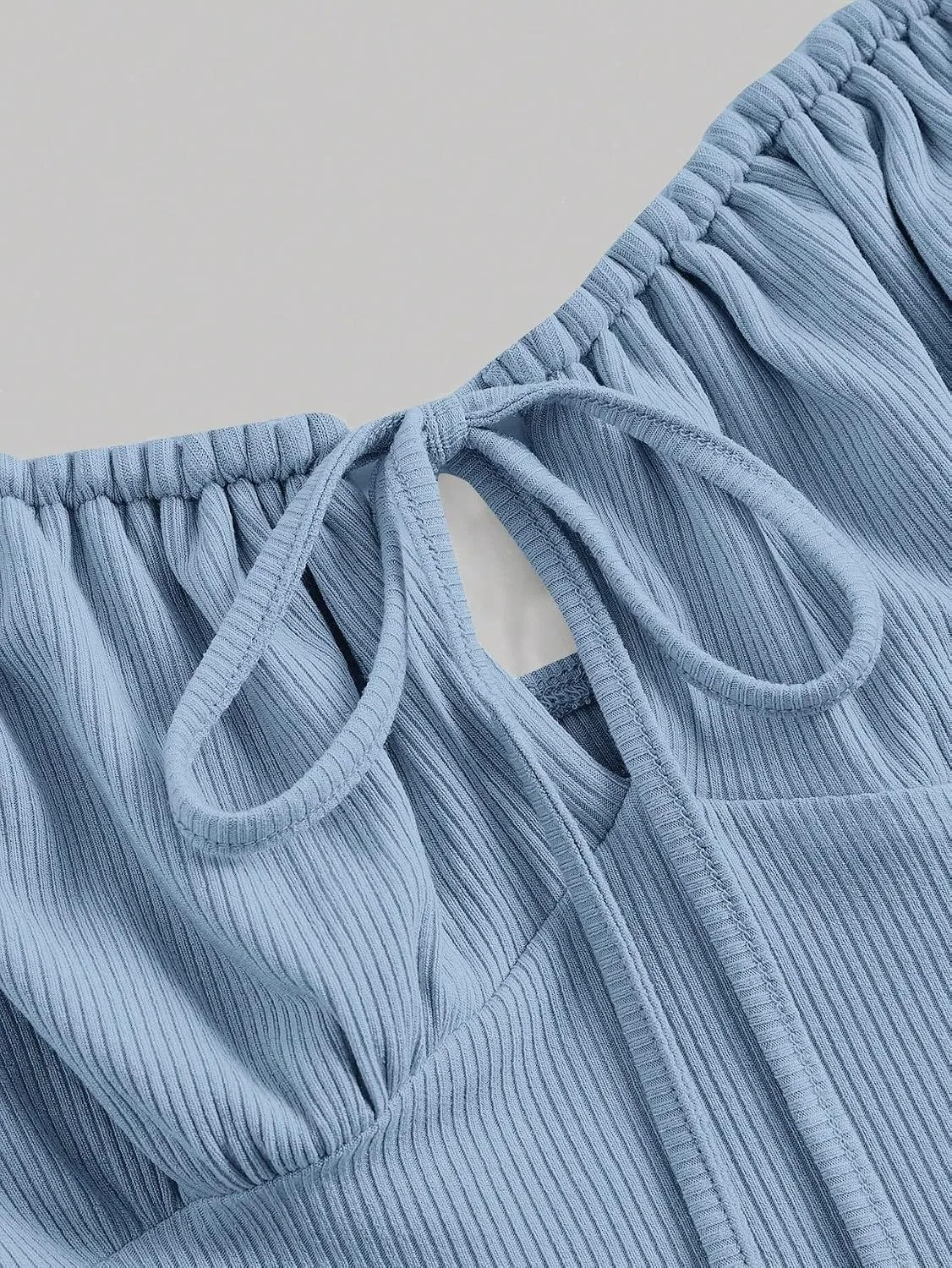Женское повседневное миди-платье на бретелях VGXLXVVGL, Baby Blue — фото 4