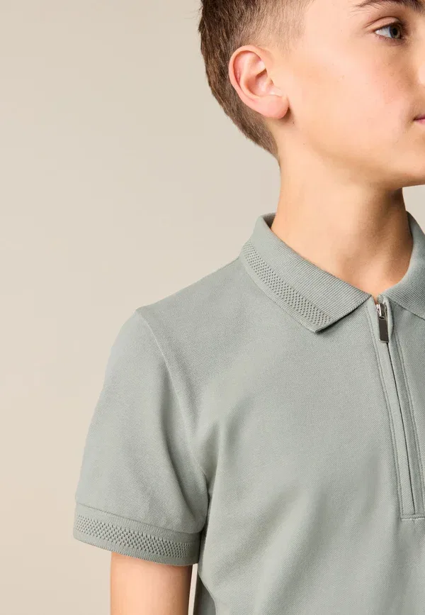 Комплект из поло и брюк из хлопка с эластаном Regular fit - short sleeve set - tracksuit bottoms Next, navy, зеленый/хаки — фото 3