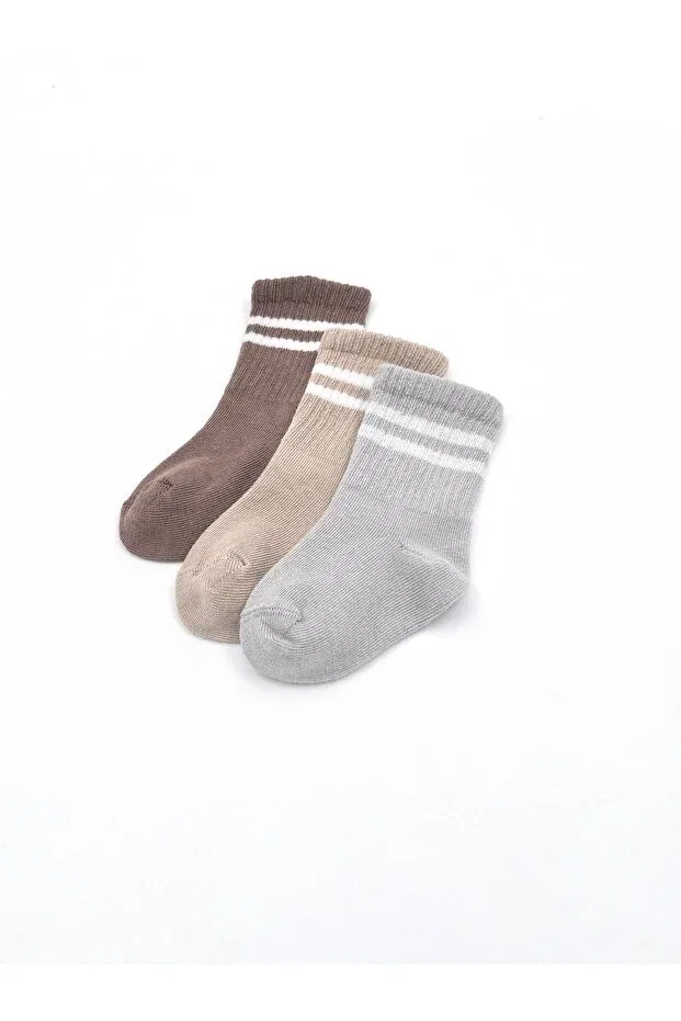 Детские носки для новорожденных хлопковые полосатые Basics Karamila, Brown