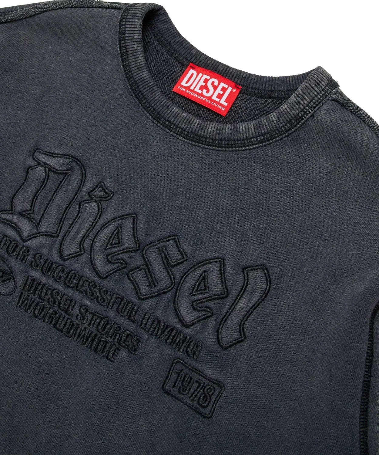 Детский свитшот с длинным рукавомDIESEL KIDS, Черный — фото 3