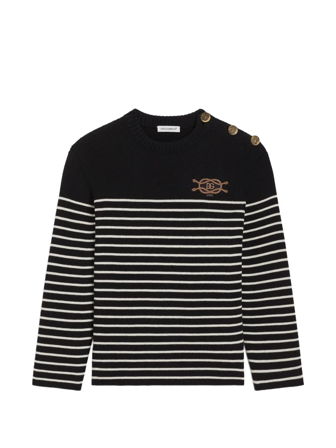 Шерстяной пуловер Dolce & Gabbana Kids, черный