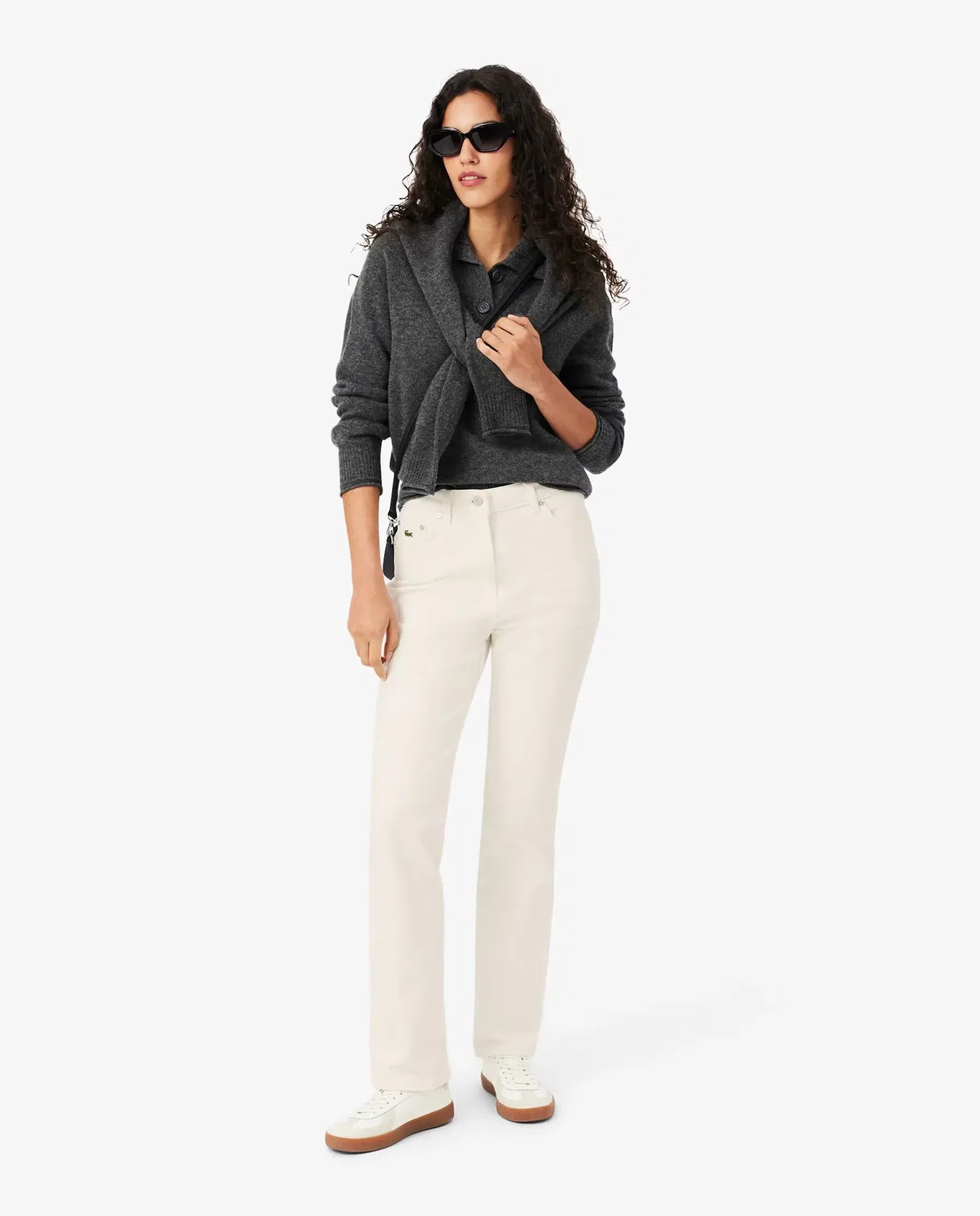 Джинсы женские Lacoste Blanco, прямые, высокая посадка — фото 4