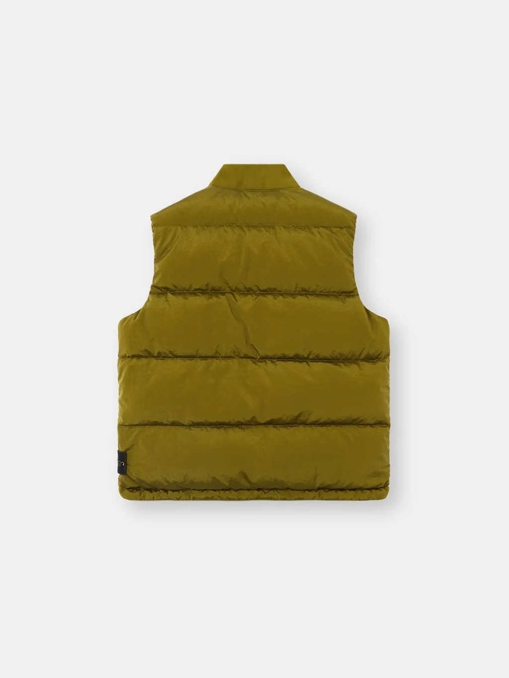 Мужской пуховой жилет Stone Island With Bomber Collar, зеленый — фото 4