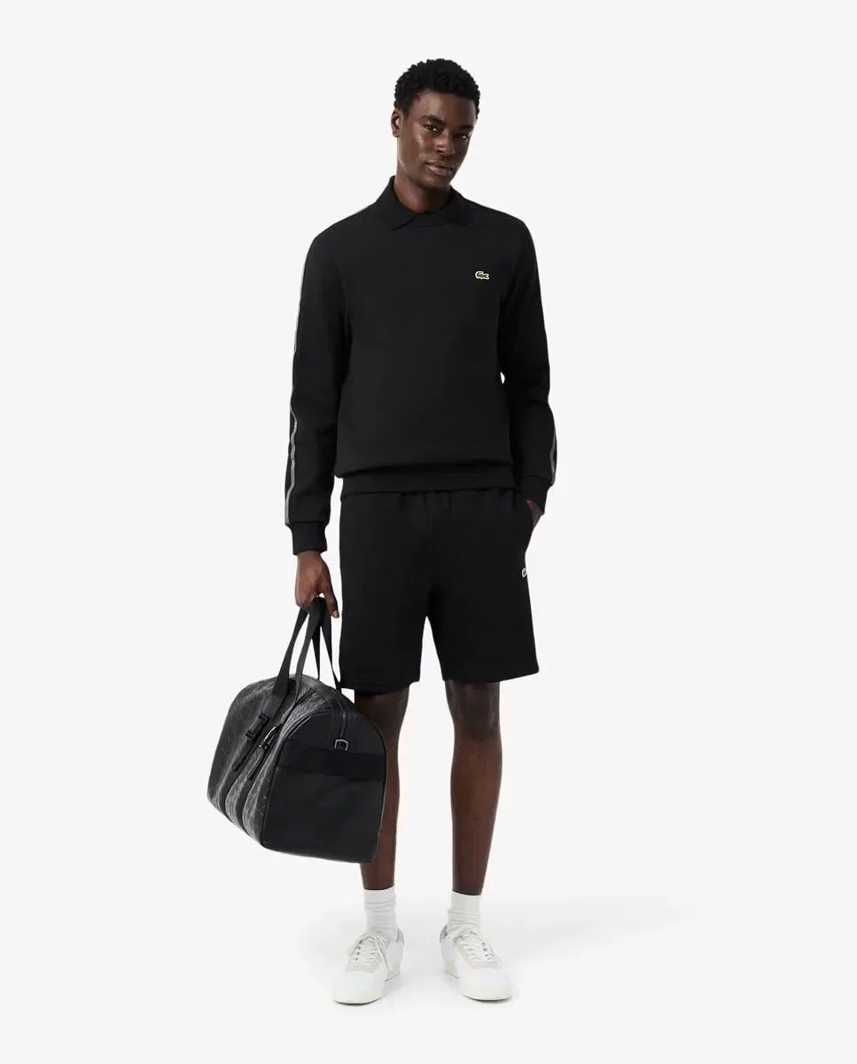 Мужские шорты из футера с принтом Lacoste, Negro — фото 4