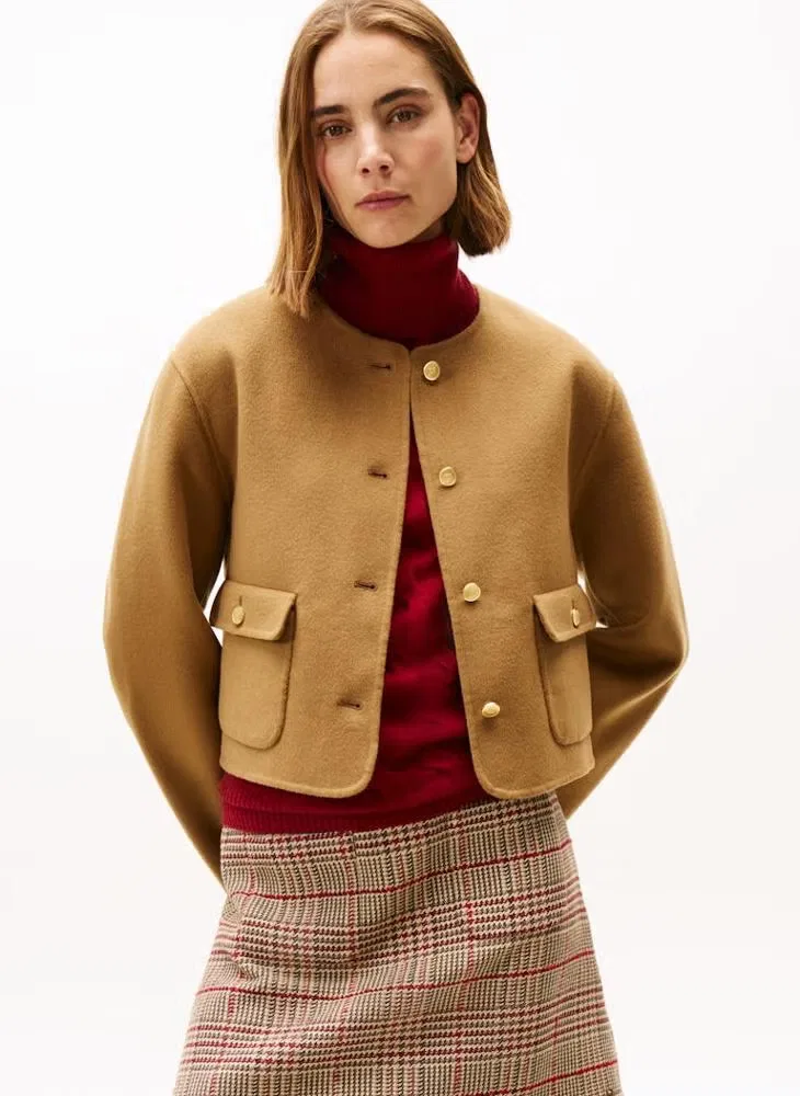 Бомбер из шерстяной смеси Essential Tommy Hilfiger, коричневый