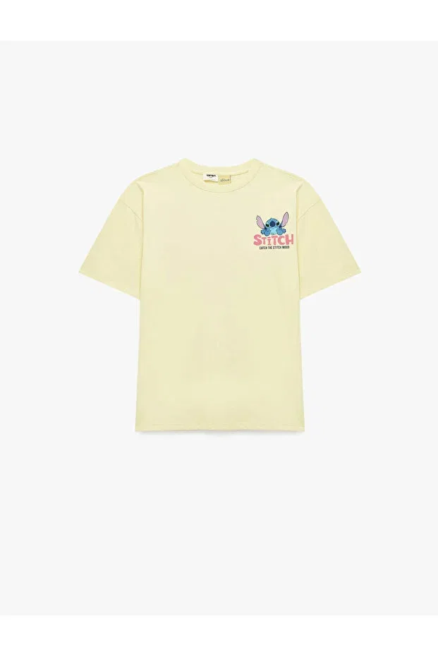 Детская футболка для девочек с принтом Stitch printed Koton, Yellow