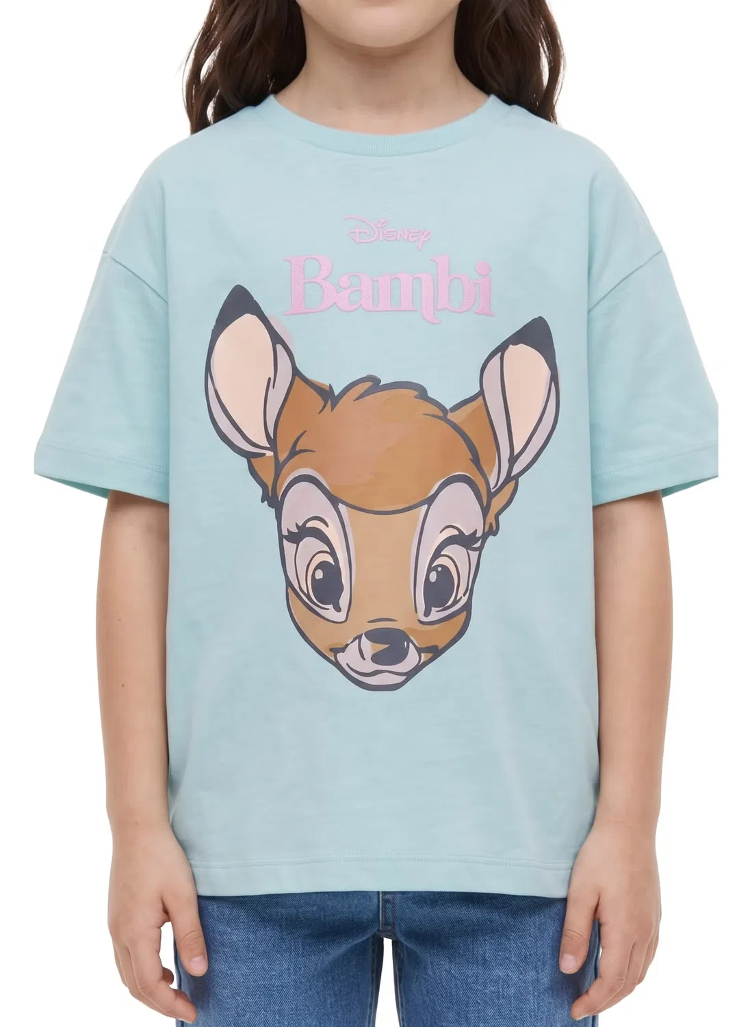 Футболка оверсайз с принтом Bambi Disney, синяя — фото 4