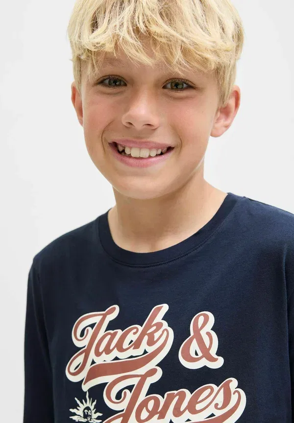 Футболка Langarm, стандартный крой, с длинными рукавами Jack & Jones Junior, темно-синий — фото 4