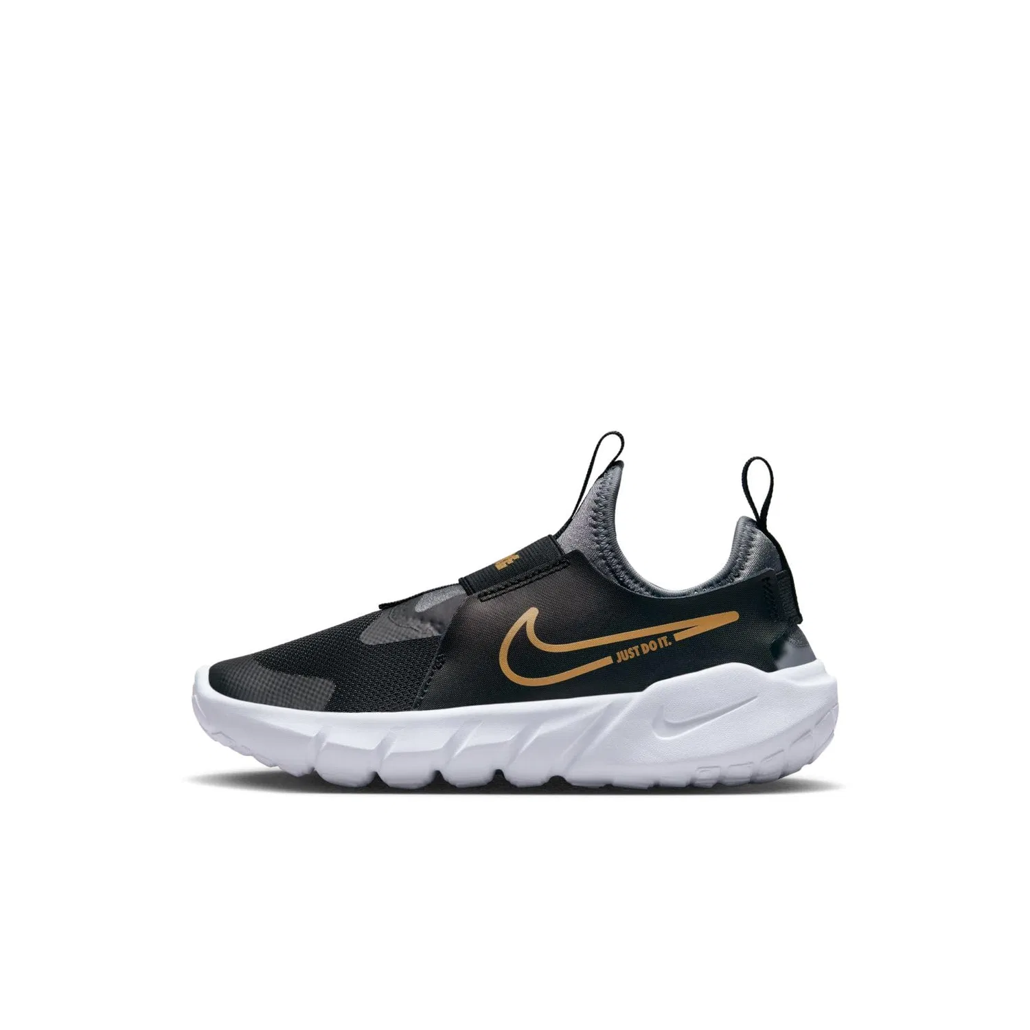 Детские кроссовки для мальчиков с закрытым носком Flex Runner 2 NIKE, Black White Gold