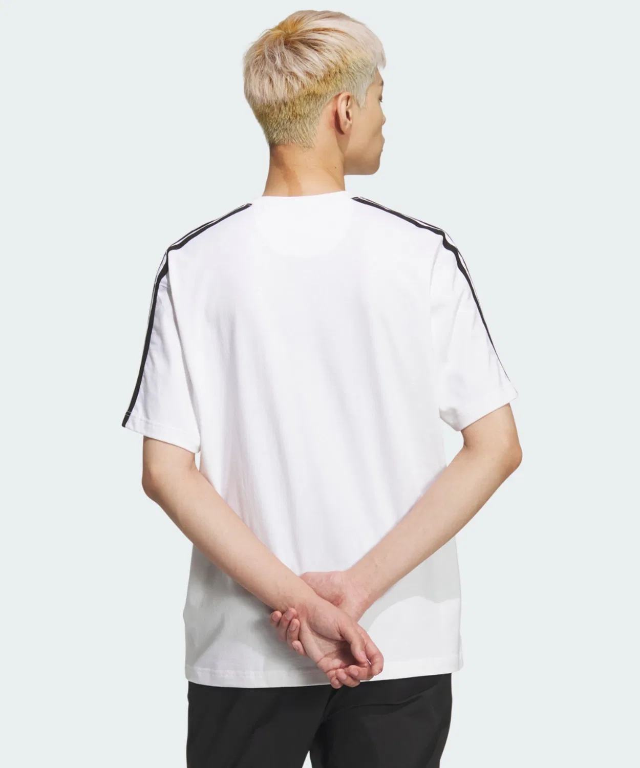 Мужская футболка с длинным рукавомEssential Plus Loose Fit Three Stripes Adidas, White — фото 2