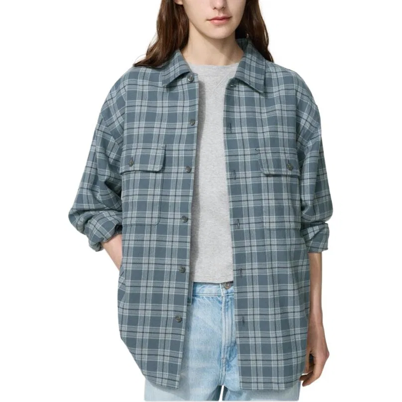 Мужская рубашка с воротником прямого кроя JWANDERSON Unisex 65 Royal Blue, UNIQLO, Royal Blue — фото 4