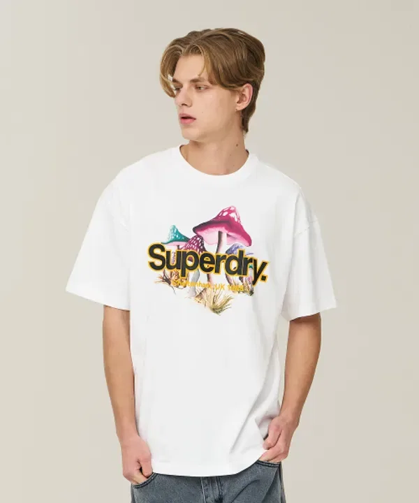 Футболка с логотипом Mushroom, Superdry, белый