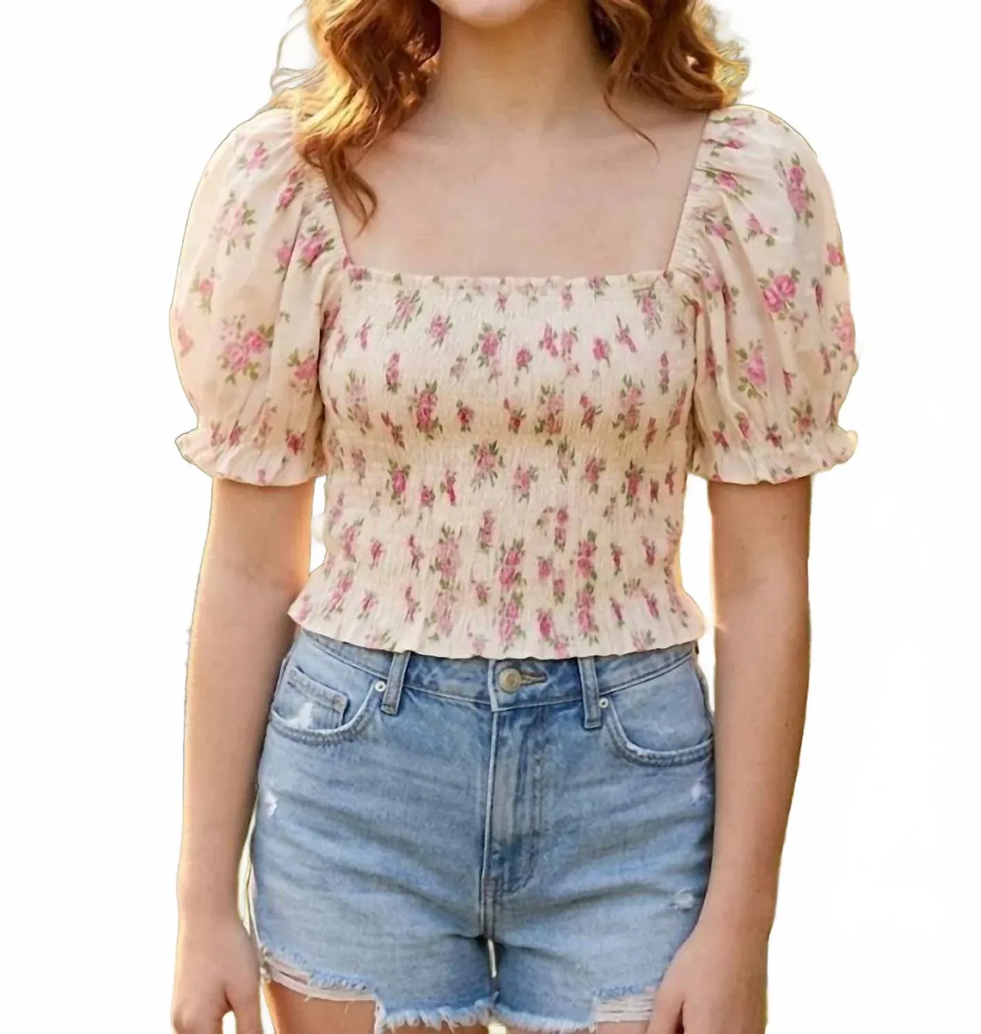 Детская блузка для девочек с короткими рукавами-фонариками Marlee Puff Sleeve Top KatieJnyc, Vintage Bunches