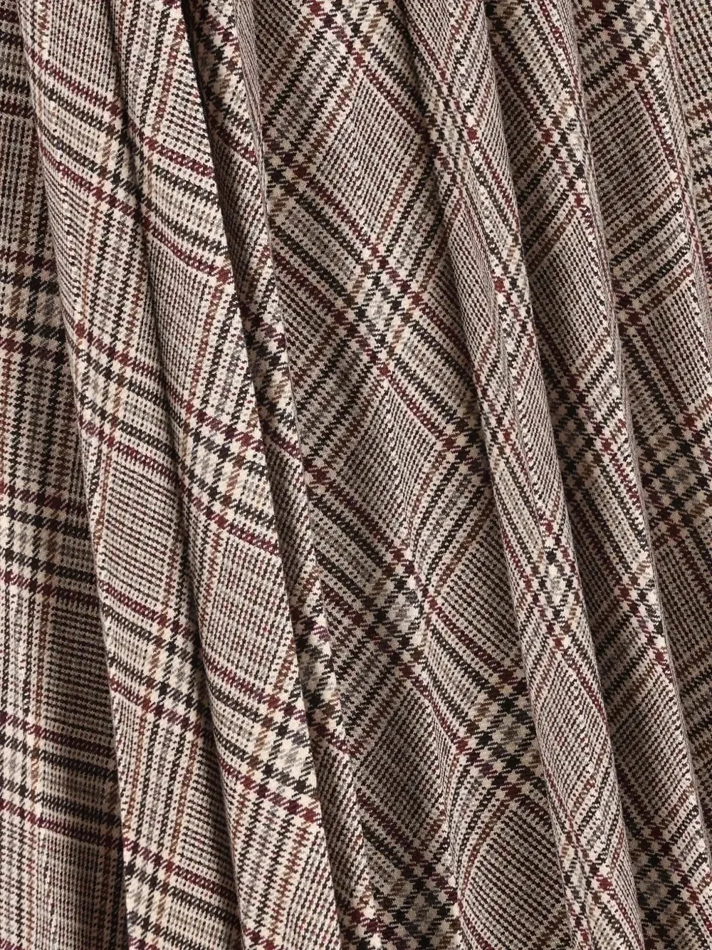 Клетчатая юбка макси со складками Saint Laurent, бежевый — фото 3