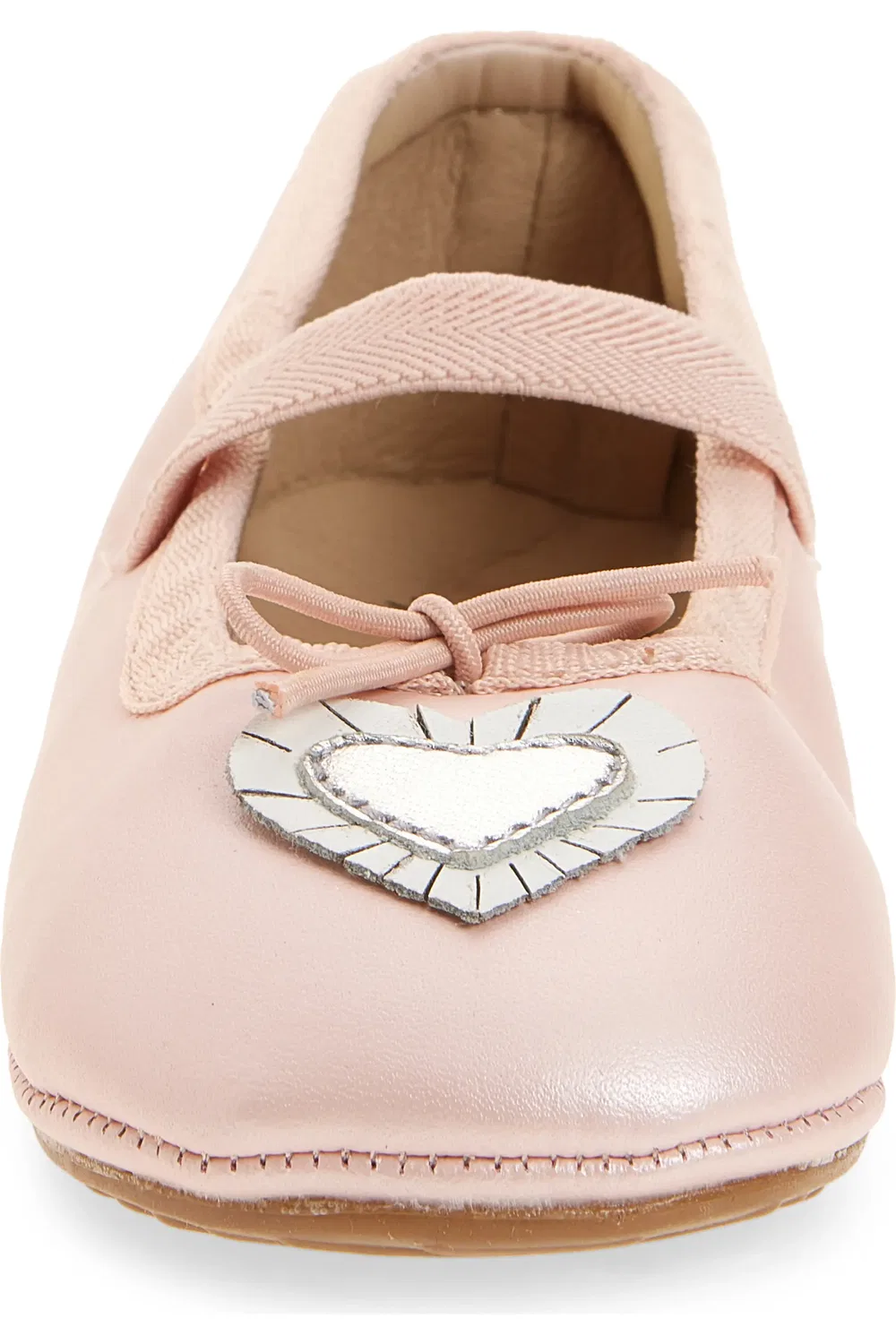 Детские туфли балетки с блестящим сердцем Heart Ruffle OLD SOLES, Dalia/Silver/Snow — фото 4