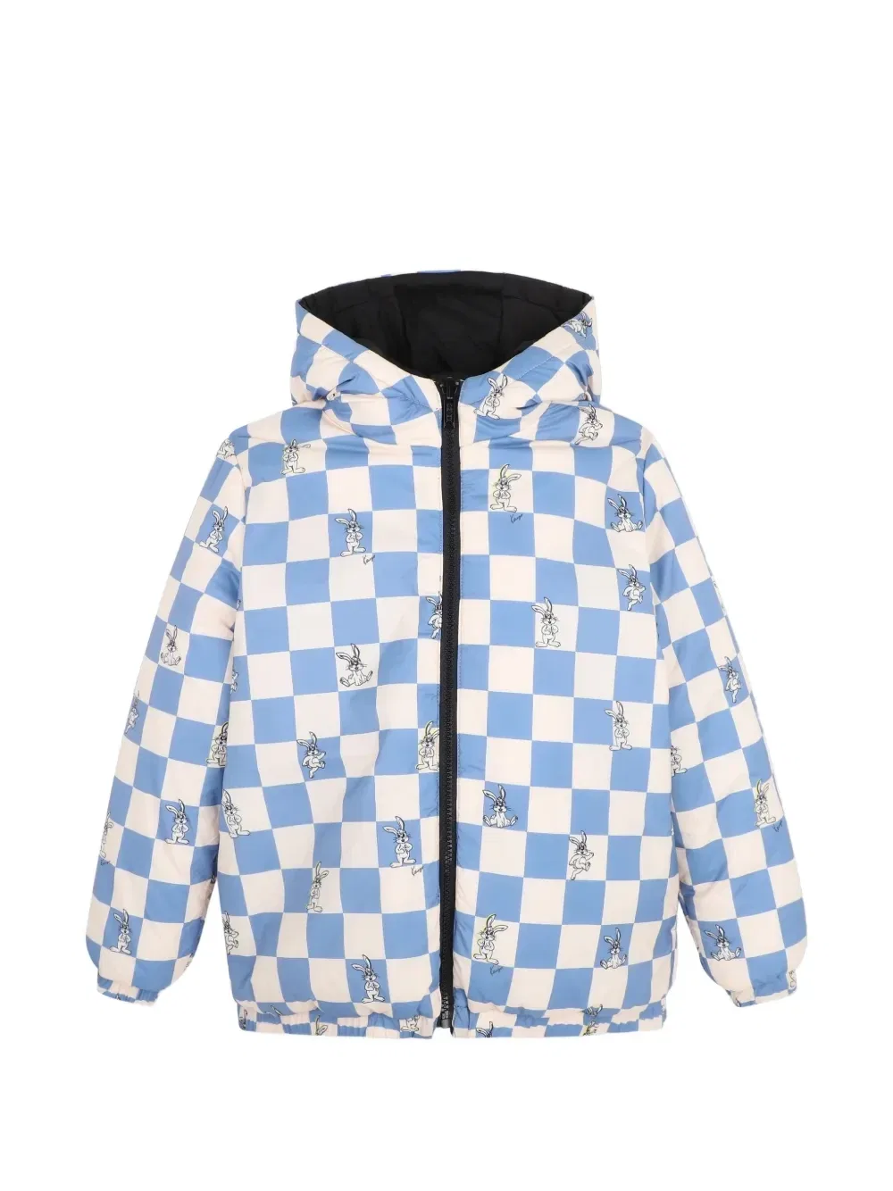 Двусторонний пуховик в клетку Kenzo Kids, синий