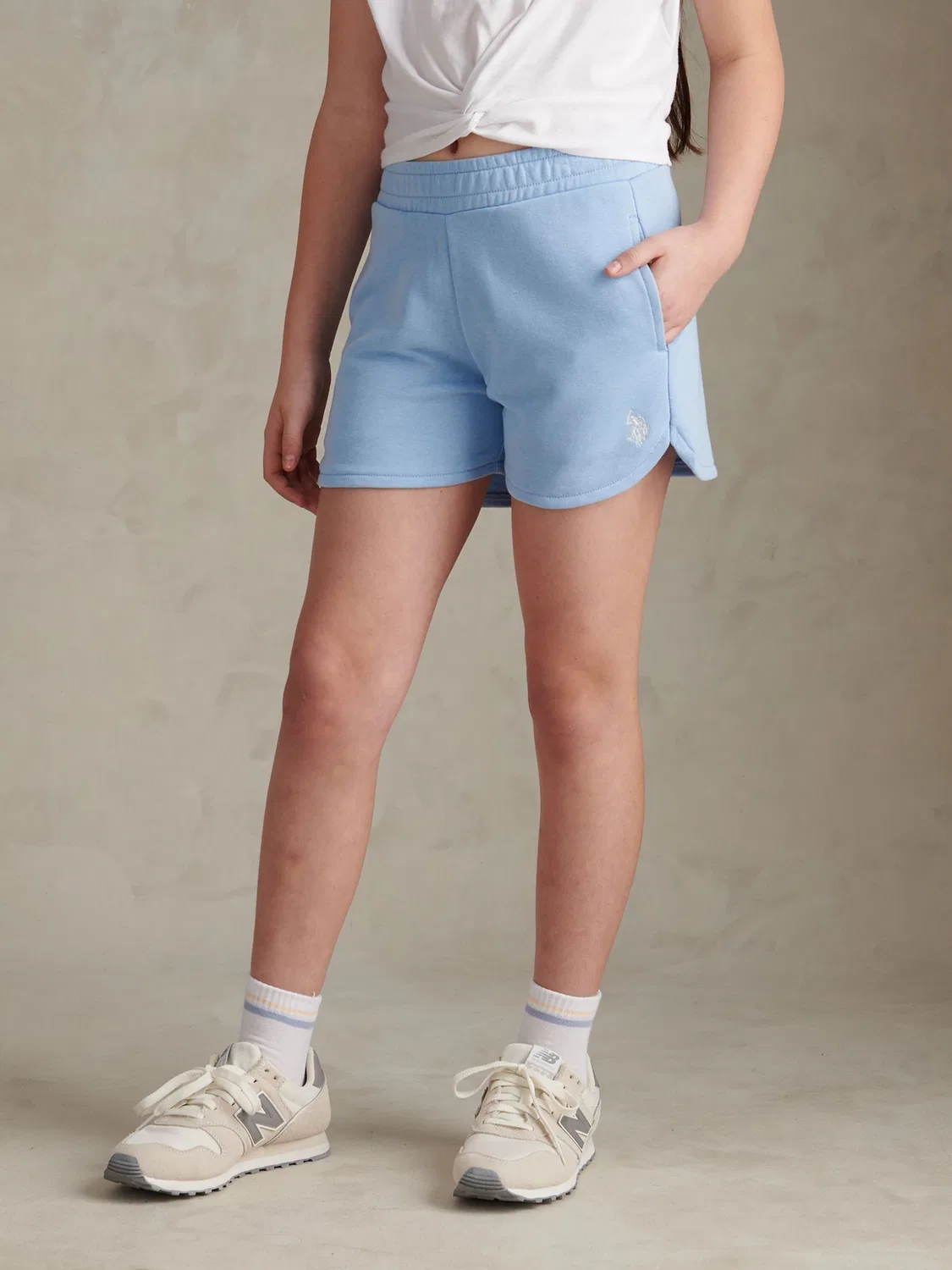 Комплект из футболки и шорт, с закрученным передом U.S. Polo Assn, синий — фото 4